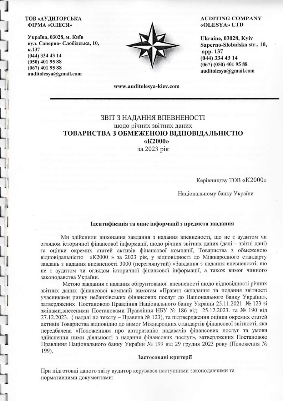 Звіт про надання впевненості за 2023 рік